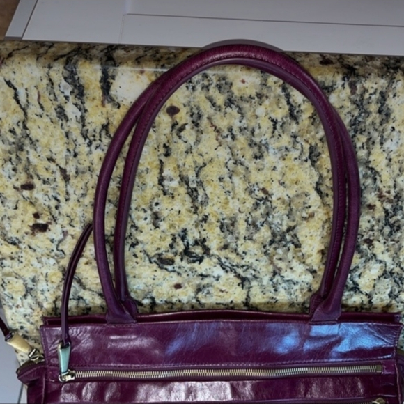 HOBO Borne Zip Top Tote in Rich Purple Smooth Leather - Picture 4 of 5